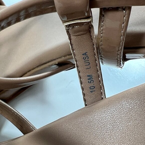 Naturalizer Luisa Beige Patent Strappy High Heel Sandals Leather Upper 10.5M - Picture 5 of 10